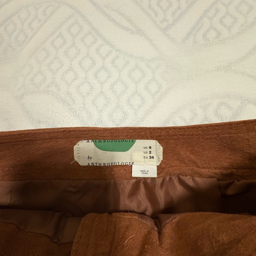 Anthropologie Tan Button-Front Mini Skirt - Picture 3 of 3